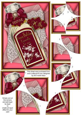 Blossom Perfume 90th Birthday 7x5 Round Quad Corner Stacker