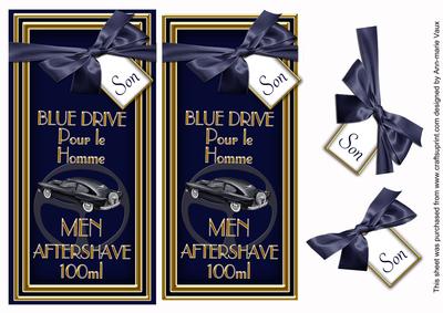 Blue Aftershave Son Dl Topdown Decoupage Topper