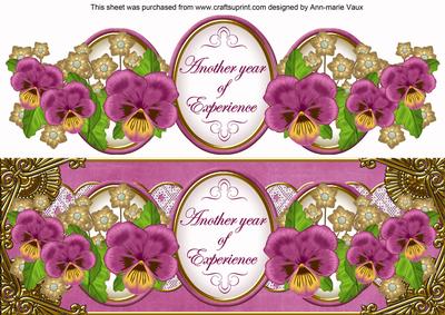 Cerise Pansy Year of Experience Large Dl Topper