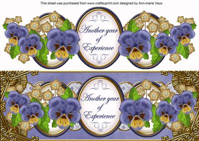 Dblue Pansy Year of Experience Large Dl Topper