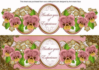 Pink Pansy Year of Experience Large Dl Topper