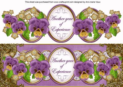 Purple Pansy Year of Experience Large Dl Topper
