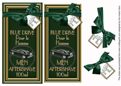 Green Aftershave Thank You Dl Topdown Decoupage Topper