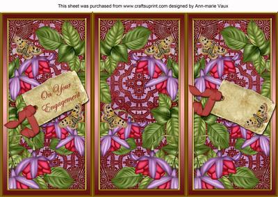 Cerise Fushsia Engagement Quick Tri-fold Card