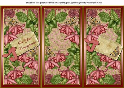 Pink Fushsia Engagement Quick Tri-fold Card