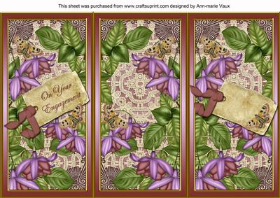 Plum Fushsia Engagement Quick Tri-fold Card