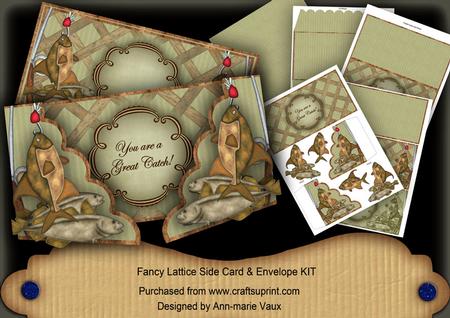 Olive Fishing Great Catch 3D Fancy Lattice Card Kit