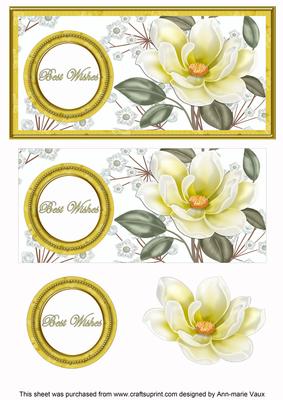 Lemon Magnolia Best Wishes Dl Decoupage Topper