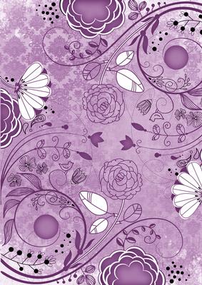 Lilac Lace Retro Floral A4 Backing Paper