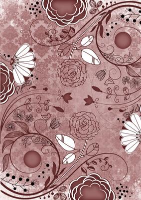 Dusky Pink Lace Retro Floral A4 Backing Paper