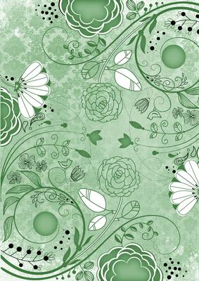 Mint Green Lace Retro Floral A4 Backing Paper