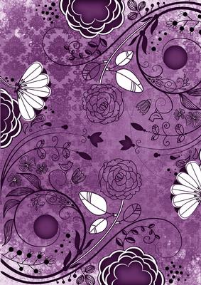 Purple Lace Retro Floral A4 Backing Paper