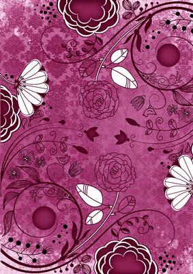 Cerise Lace Retro Floral A4 Backing Paper