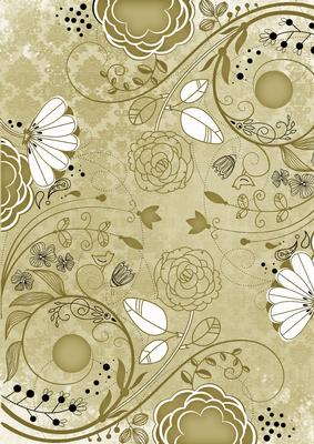Cream Lace Retro Floral A4 Backing Paper