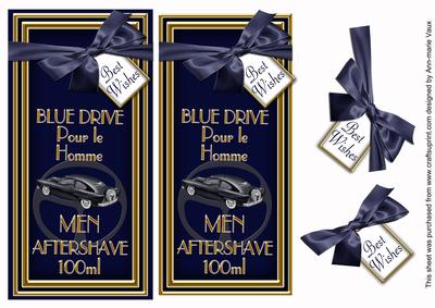 Blue Aftershave Best Wishes Dl Topdown Decoupage Topper