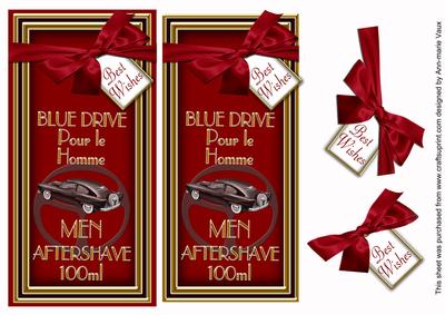 Red Aftershave Best Wishes Dl Topdown Decoupage Topper