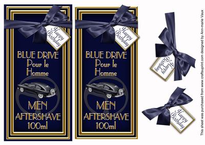 Blue Aftershave Happy Birthday Dl Topdown Decoupage Topper