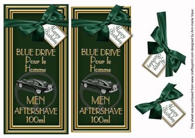 Green Aftershave Happy Birthday Dl Topdown Decoupage Topper