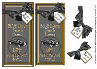 Grey Aftershave Happy Birthday Dl Topdown Decoupage Topper