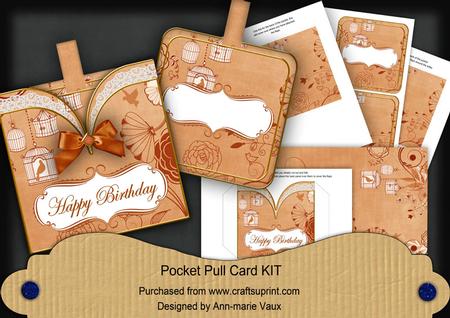 Borange Birdcage Happy Birthday Vintage Pocket Pull Card Kit