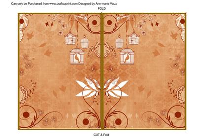 Borange Retro Birdcage 7x5 Cut and Fold Card