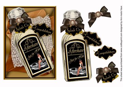 Black Aftershave Congratulations Decoupage Sheet