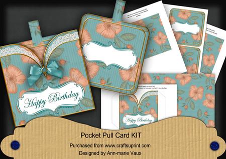 Dteal Flora Happy Birthday Vintage Pocket Pull Card Kit