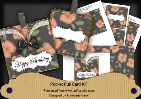 Black Flora Happy Birthday Vintage Pocket Pull Kit