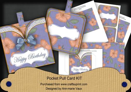 Blue Flora Happy Birthday Vintage Pocket Pull Kit