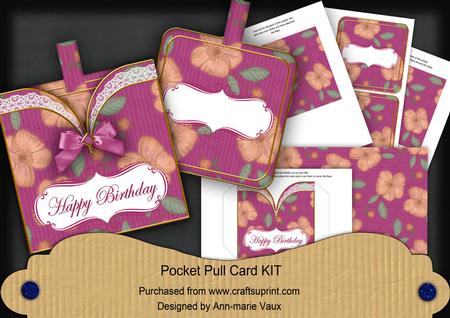 Cerise Flora Happy Birthday Vintage Pocket Pull Kit