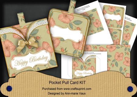 Cream Flora Happy Birthday Vintage Pocket Pull Kit
