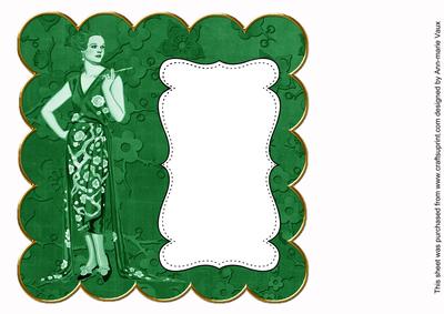 Dark Green Fashion Lady Plain 8in Scallop Insert Panel