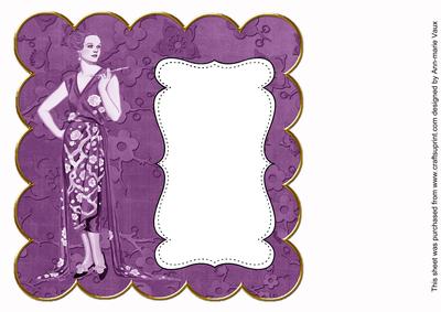 Purple Fashion Lady Plain 8in Scallop Insert Panel