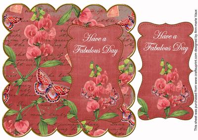 Dark Red Sweetpea Fabulous Day 8in Scallop Topper