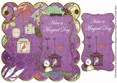 Purple Birdcage Magical Day 8in Scallop Topper
