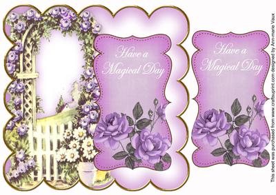 Lilac Rose Arch Magical Day 8in Scallop Topper