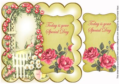 Lemon Rose Arch Special Day 8in Scallop Topper