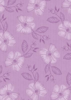 Lilac Vintage Flora Stripe A4 Backing Paper