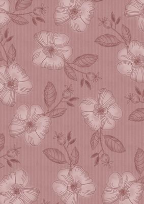 Dusky Pink Vintage Flora Stripe A4 Backing Paper