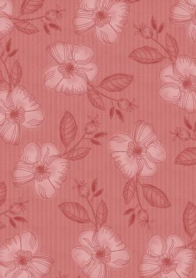Pink Vintage Flora Stripe A4 Backing Paper