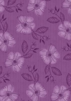 Purple Vintage Flora Stripe A4 Backing Paper