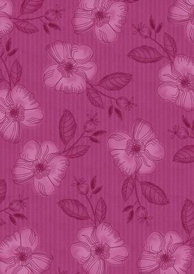Cerise Vintage Flora Stripe A4 Backing Paper