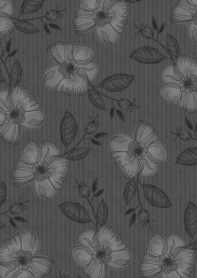 Black Vintage Flora Stripe A4 Backing Paper