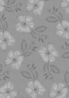 Silver Vintage Flora Stripe A4 Backing Paper