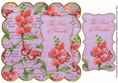 Lilac Sweetpea Best of Friends 8in Scallop Topper