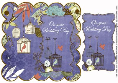 Dblue Birdcage Wedding Day 8in Scallop Topper