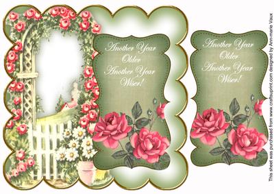 Olive Rose Arch Another Year 8in Scallop Topper