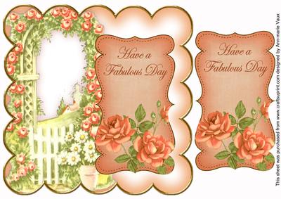 Peach Rose Arch Fabulous Day 8in Scallop Topper