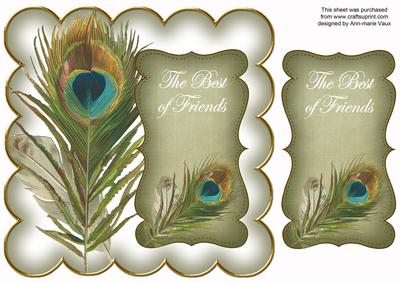 Olive Peacock Best of Friends 8in Scallop Topper