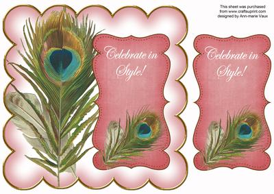 Pink Peacock Celebrate in Style 8in Scallop Topper